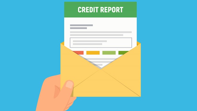hand holding credit report